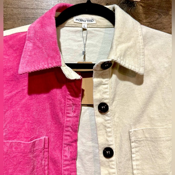 NWT Mainstrip Color Block Corduroy Cropped Shacket - Picture 4 of 15
